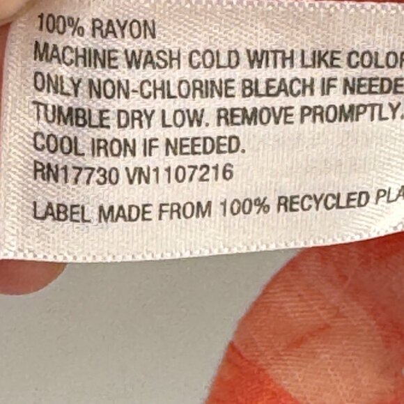 Ava & Viv Women's Plus Size 2X Coral Floral Blouse Rayon short sleeve - Picture 4 of 7